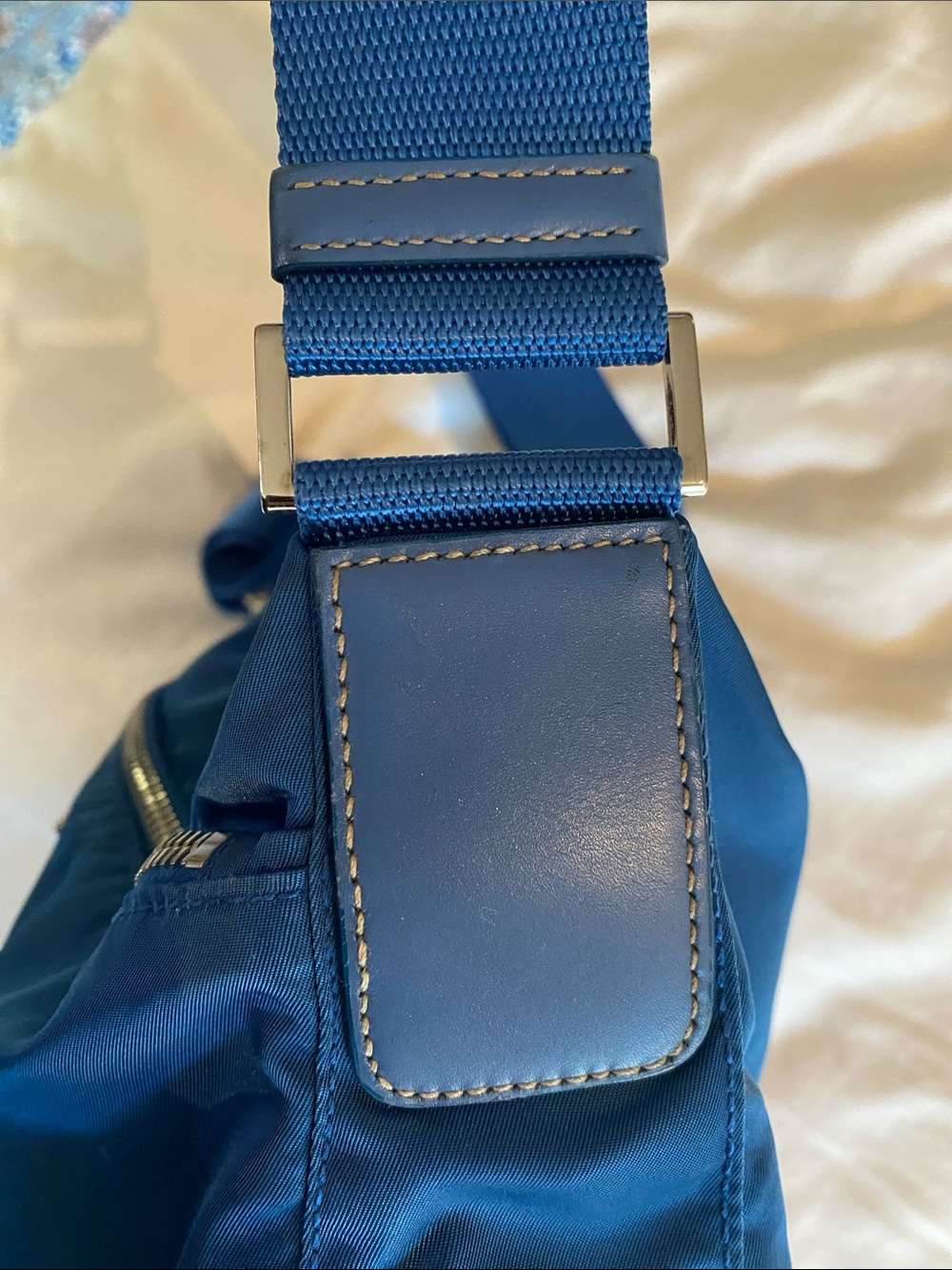 Vintage Prada Teal-Blue Nylon Crossbody Shoulder Bag - Picture 6 of 11